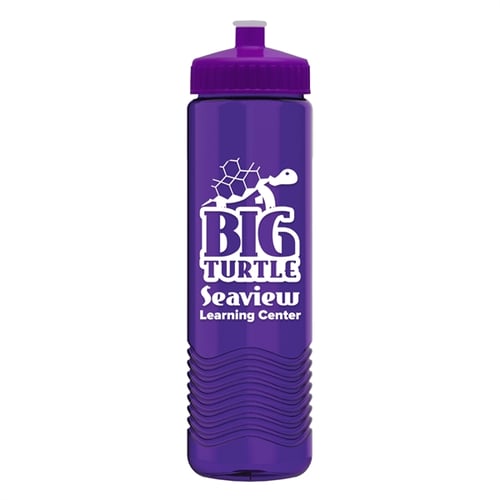 Custom Big Squeeze Water Bottle with Push Pull Lid 24oz