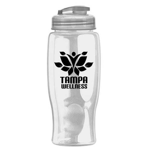 27oz Transparent Custom Water Bottles - Flip Top