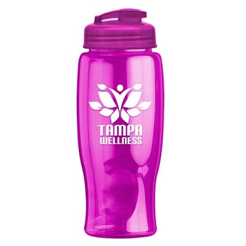 27oz Transparent Custom Water Bottles - Flip Top