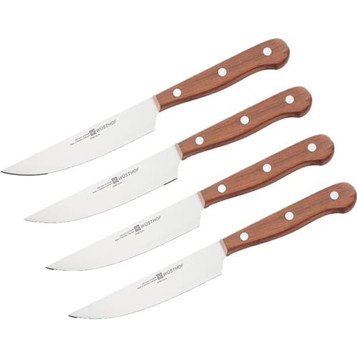 Set of 4 wood handle steak knives