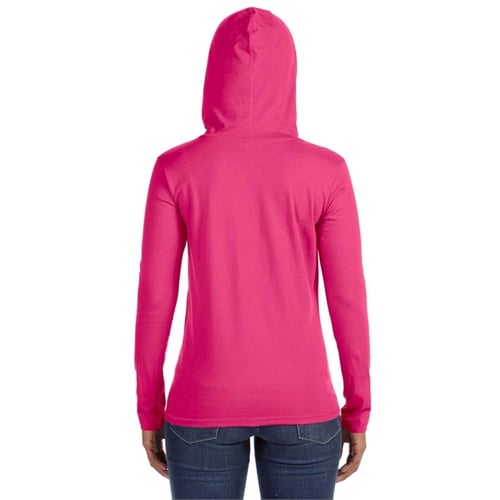 Promotional Customized Anvil Ladies' Lightweight Long-Sleeve Hooded T-Shirt