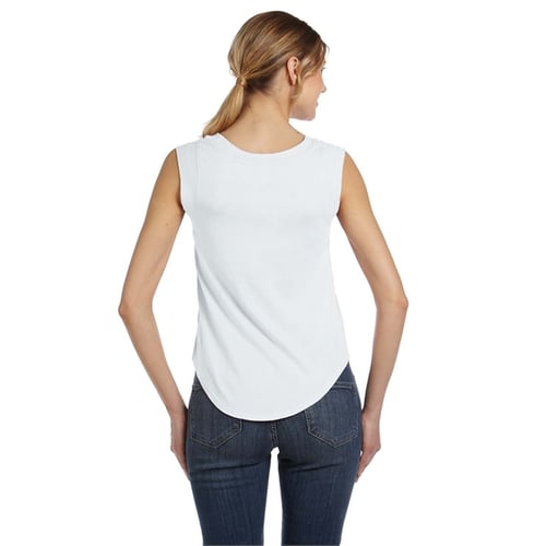 White Cap Sleeve Scoop Neck Jersey Tank