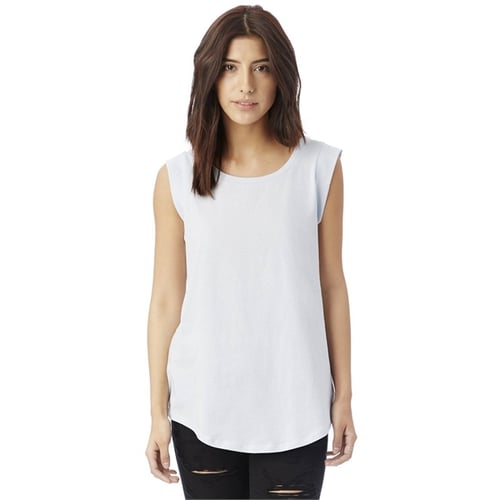 White Cap Sleeve Scoop Neck Jersey Tank