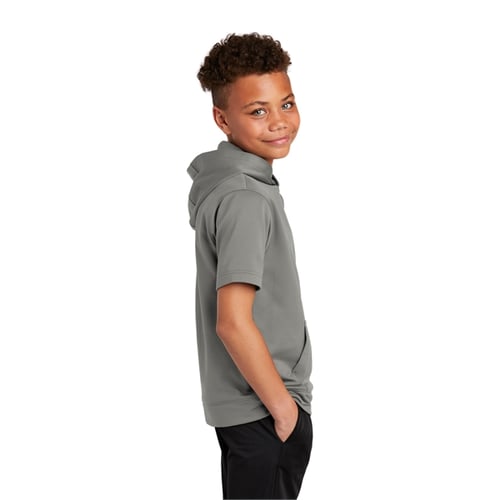 Sport-Tek Youth Sport-Wick Fleece Short Sleeve T-Shirt Hoodie