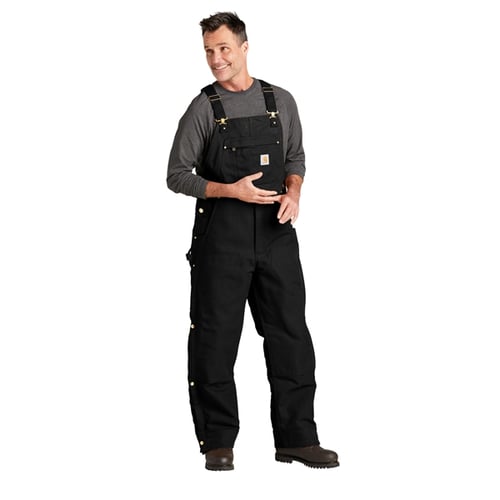 Carhartt Loose Fit Firm Duck Insulated Bib Overall Black 2XL