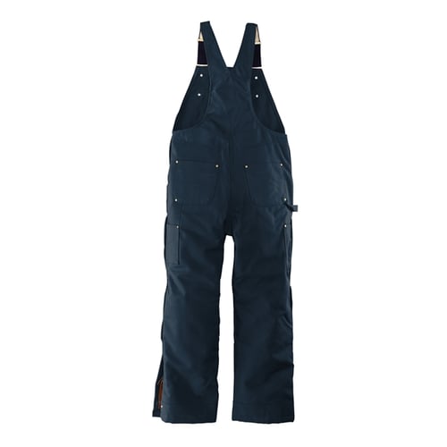 Carhartt Mens Firm Duck Insulated Bib Overalls w/ Pockets - Dark Navy Blue