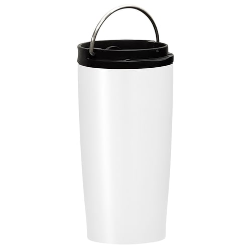 20 OZ STAINLESS STEEL TUMBLER WITH HANDLE - WHITE