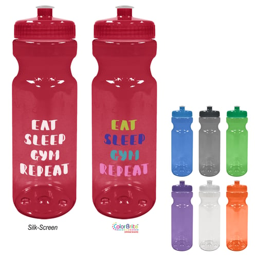 Imprinted Poly-Clear Plastic Water Bottle