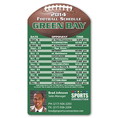 Custom Green Bay Packers Football Schedule Magnets, Free Samples