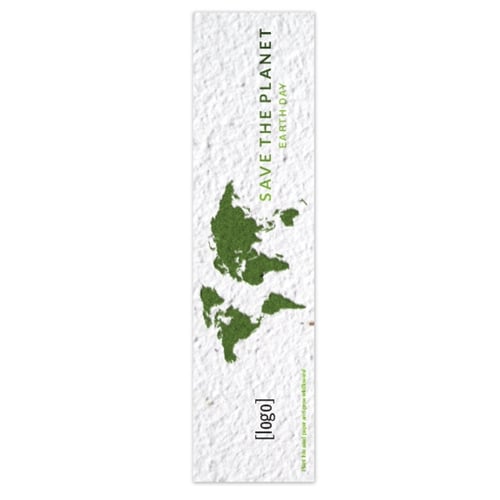 Full Color Personalized Raffia Tie Seeded Paper Bookmarks