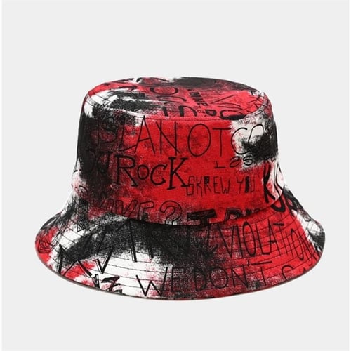 White Multi-Logo Sublimated Design Bucket Hat