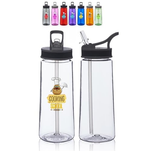 22 OZ. SPORTS WATER BOTTLE WITH STRAW