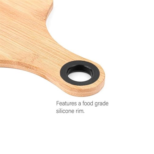 Large bamboo cutting board with silicone grip