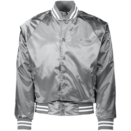 Unisex Striped Trim Satin Baseball Jacket | EverythingBranded USA