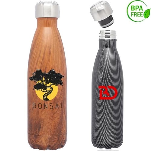 Personalised Insulated 17oz Water Bottle With Bamboo Lid