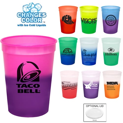 Logo Cool Color Changing Cups (12 Oz.), Plastic Cups