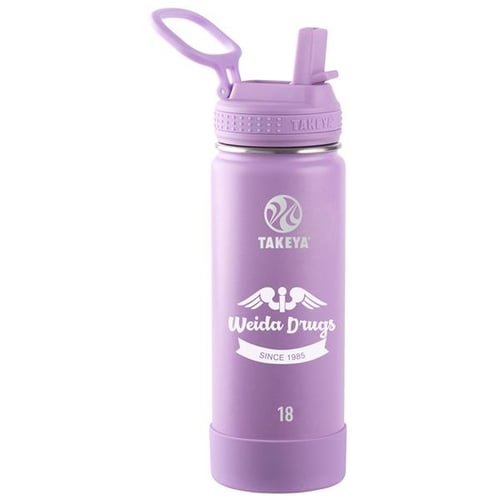 Takeya 24oz Actives Insulated Stainless Steel Water Bottle with Straw Lid - Lilac