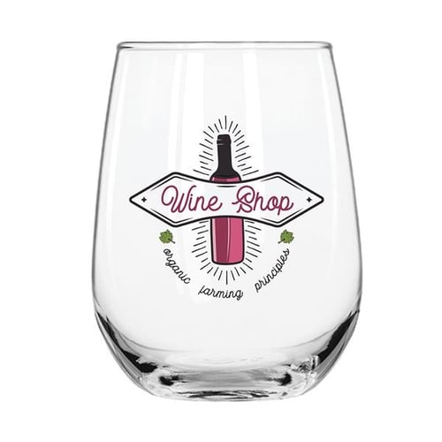 Bubble Glass Clear Wine Stemless