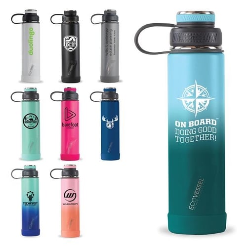 Ecovessel 24oz Insulated Stainless Steel Water Bottle With Dual