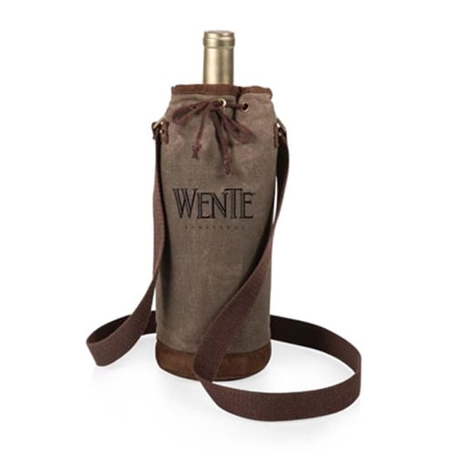 Waxed canvas wine discount tote