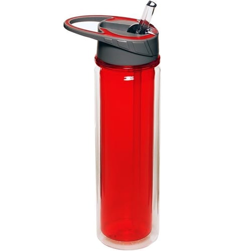 AMG 26oz Stainless Sport Bottle with Straw Red