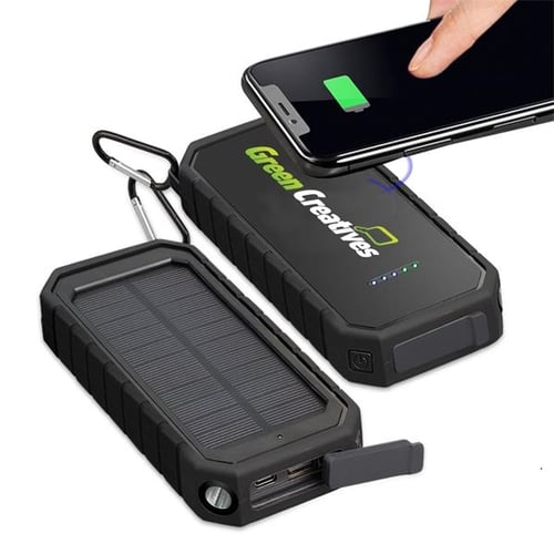 10,000mAh, Wireless Solar Power Bank