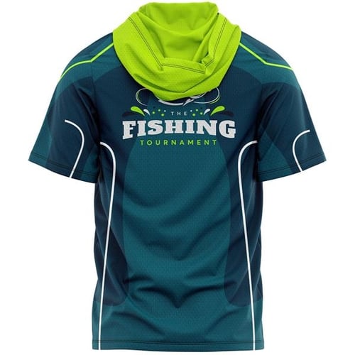 Promotional Customized unisex 170 GSM Sunproof Sublimation Hooded Fishing T-Shirt