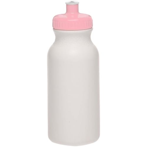 20 oz. White Plastic Water Bottles w/ Push Cap