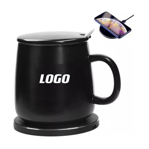 2-in-1 Smart Coffee Mug Warmer with Wireless Charger with Logo 