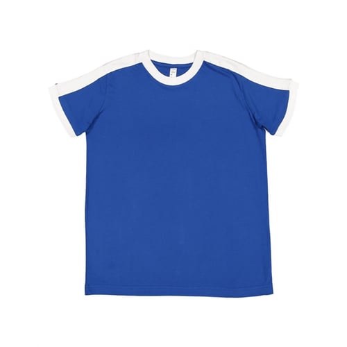 Custom Soccer Neck Ringer Tees for women with stripes.