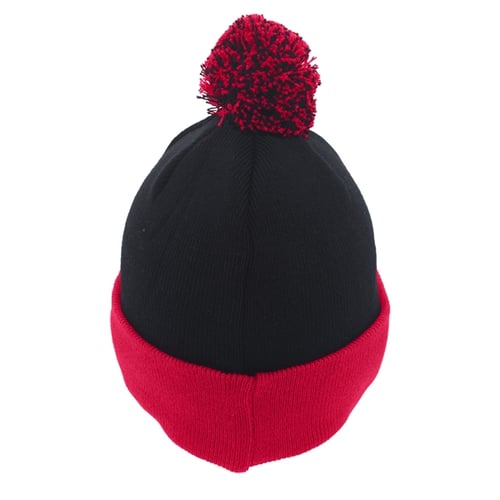 Knit Fold Over Pom-Pom Beanie