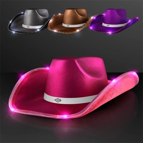 Shiny Light Up Purple Cowboy Hat