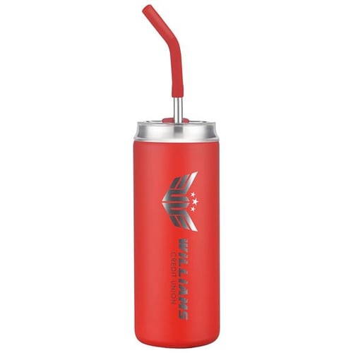 20oz RED VACUUM INSULATED STAINLESS STEEL TUMBLER WITH STRAW