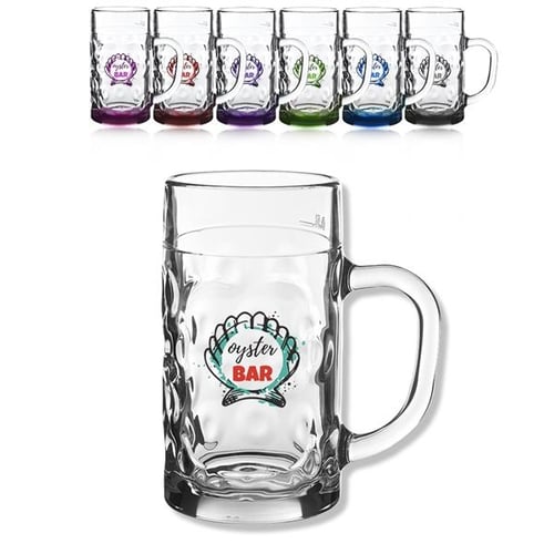 Classic German Glass Stein Beer Mug - 22 oz Capacity