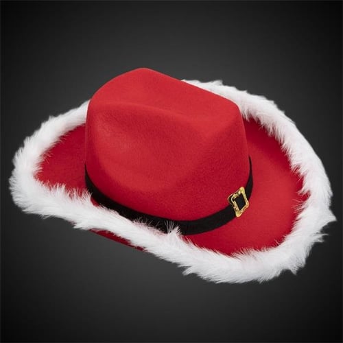 Santa Cowboy Hat w/ White Trim | EverythingBranded USA