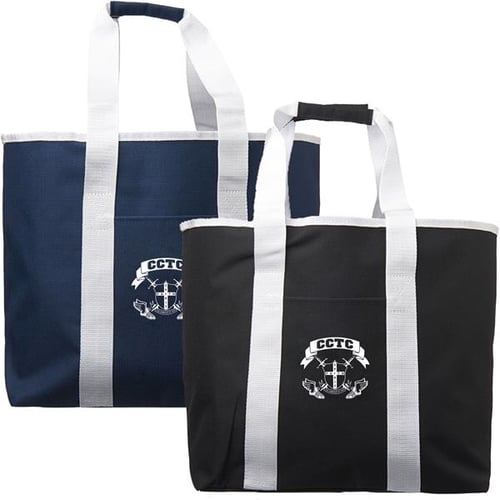 Two Tone Polyester Tote Bags With Long Handles