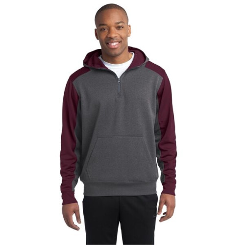 Sport-Tek Tech Fleece Colorblock Hooded Sweatshirt