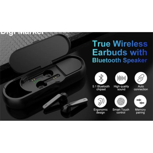 2 In 1 True Wireless Earbuds And Bluetooth 5.0 Speaker Combo