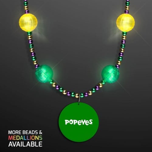 branded mardi gras beads