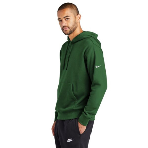 Anthracite NIKE CLUB FLEECE SLEEVE SWOOSH PULLOVER HOODIE