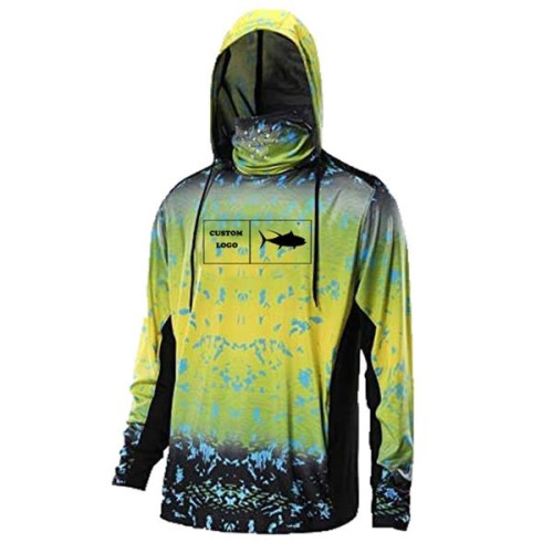 Unisex 170 GSM Sunproof SPF 50+ Fishing Long Hoodie T-shirt