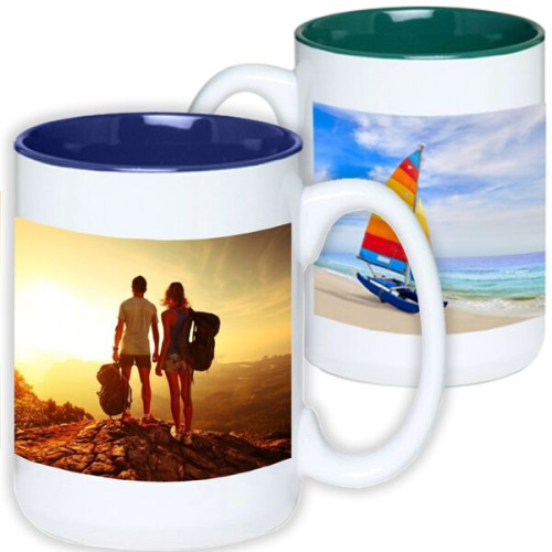 Full Color Sublimated 15 oz. Two-Tone Ceramic Coffee Mug ...