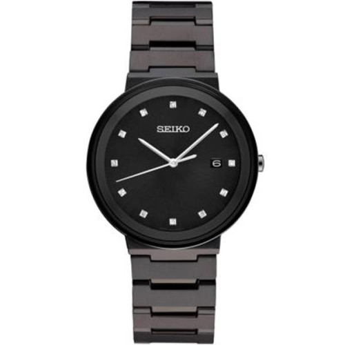 Seiko Mens Essential Contemporary BIF Black EverythingBranded USA