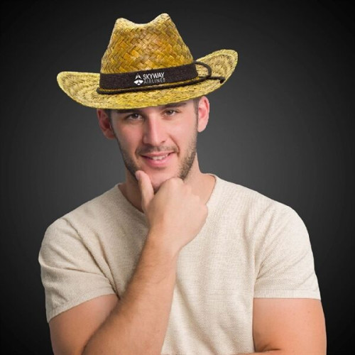 adult Straw Cowboy Hats - Assorted Colors