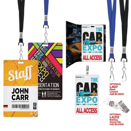 Customized Business Logo Promotional Event Lanyards - Personalized Convention Badge Holders - Bulk Discounts Available No Thanks