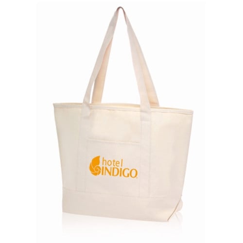 Tote bag with online front pocket