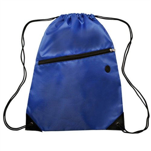 Drawstring Sports Bag w/ Zipper & Earphone Slot (13.5x18