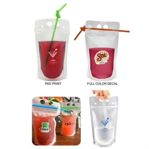 Drink pouches with online logo