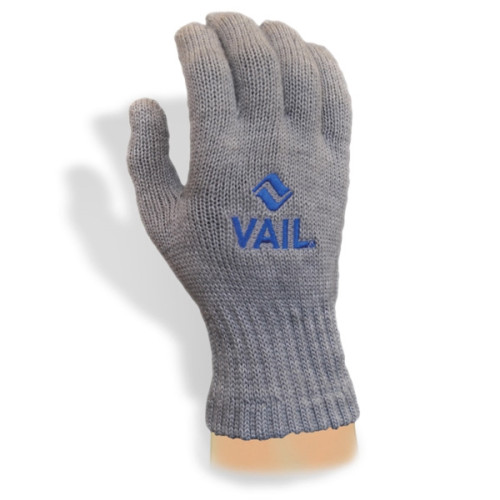 Wool Knit Glove With Direct Embroidery