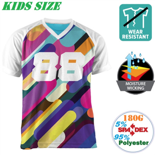 180G Soft Kids V Neck T shirts Full Bleed Custom Sublimation